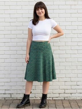 LuLaRoe Women's XS Stretchy Slinky Azure Blue Black A-Line Shift Flare Skirt